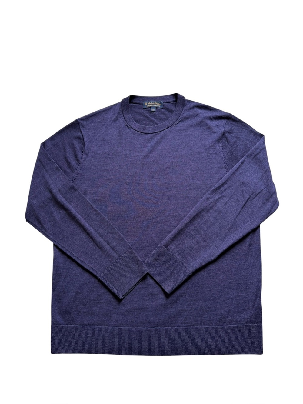 Brooks Brothers Men’s BrooksTech Merino Wool Sweater Large Purple Crewneck NWOT